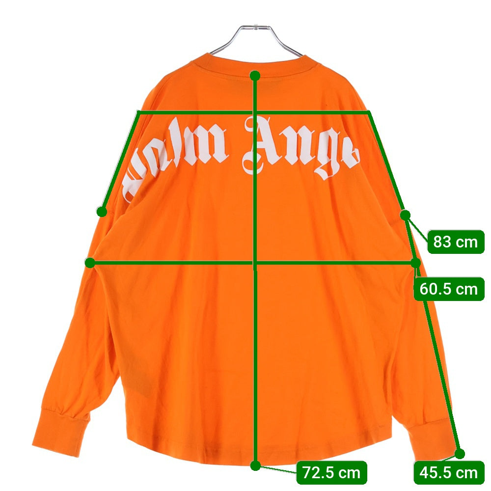 Palm Angels(パームエンジェルス) 22SS ネックロゴ プリント クルーネック 長袖Tシャツ カットソー オレンジ