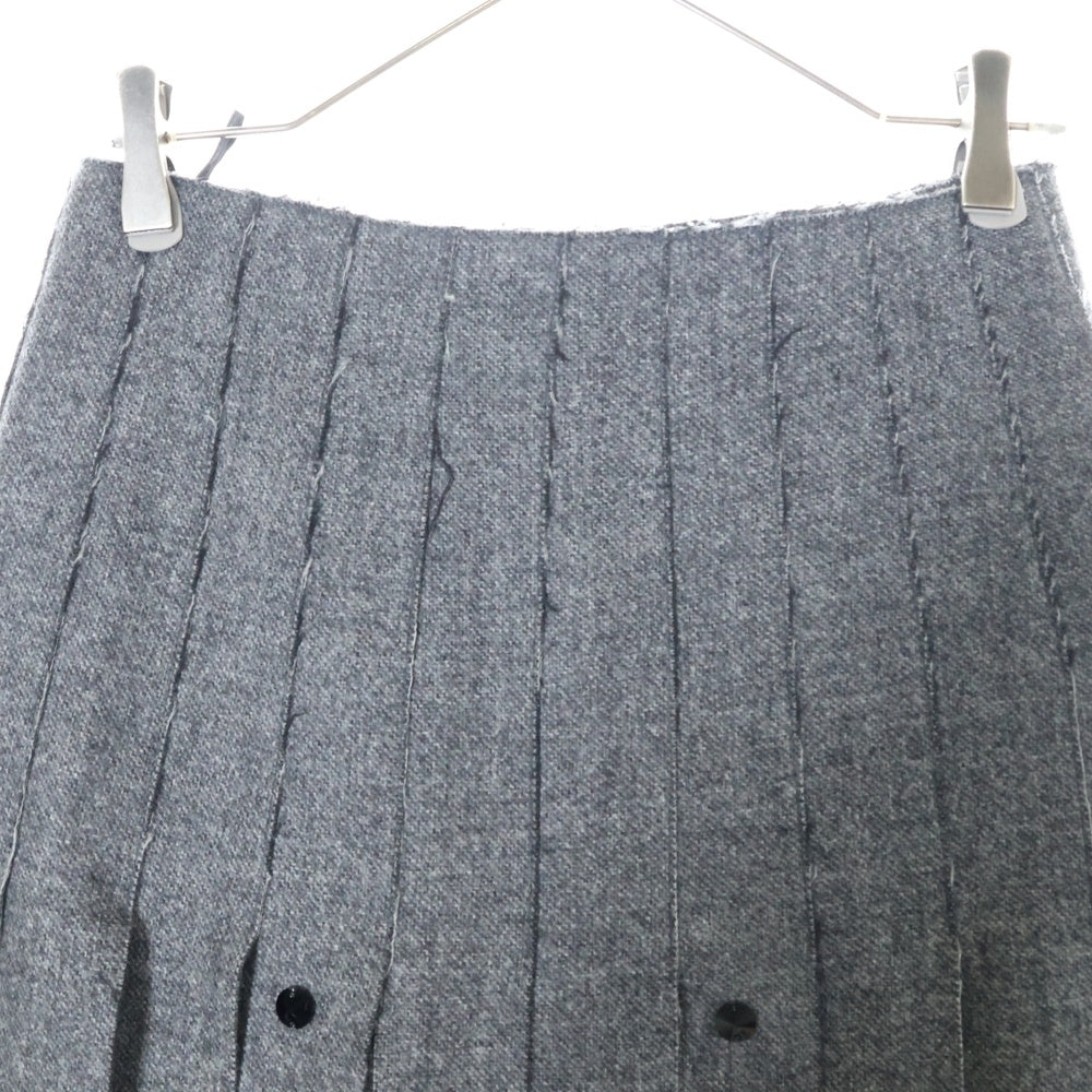 PRADA(プラダ) Wool Beads Embellished Skirt P126SR ウールビーズ付きスカート グレー レディース