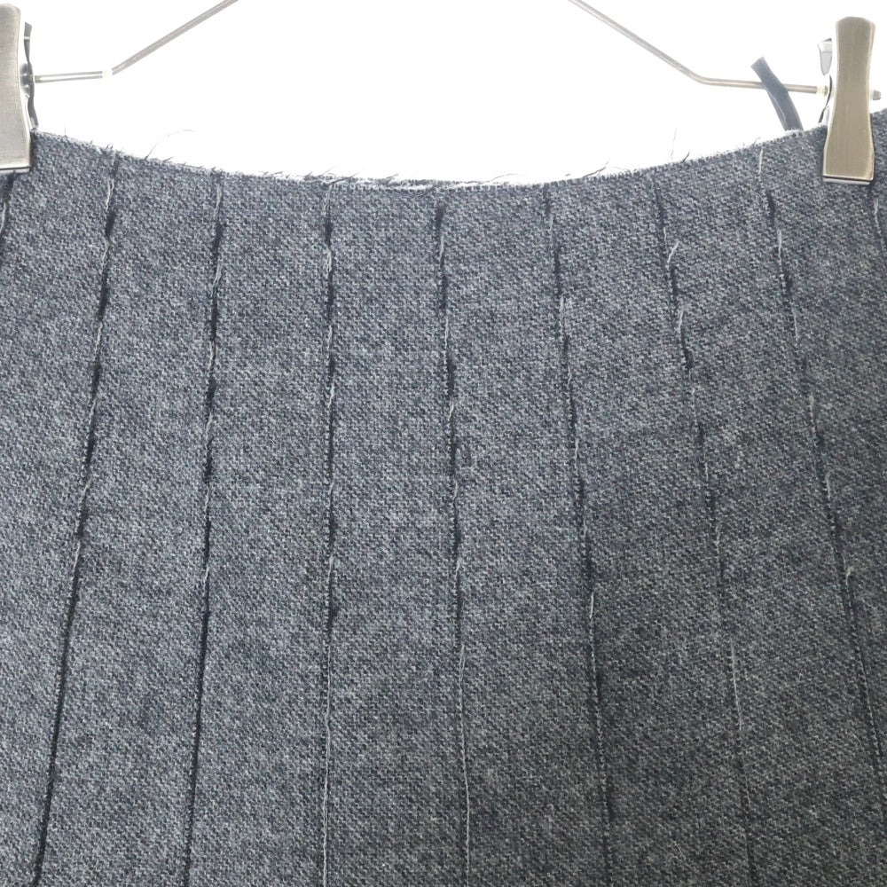PRADA(プラダ) Wool Beads Embellished Skirt P126SR ウールビーズ付きスカート グレー レディース