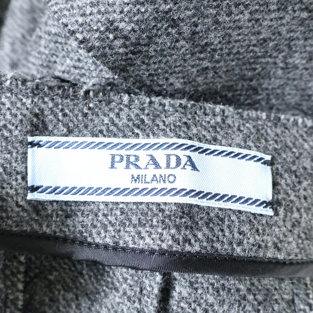 PRADA(プラダ) Wool Beads Embellished Skirt P126SR ウールビーズ付きスカート グレー レディース