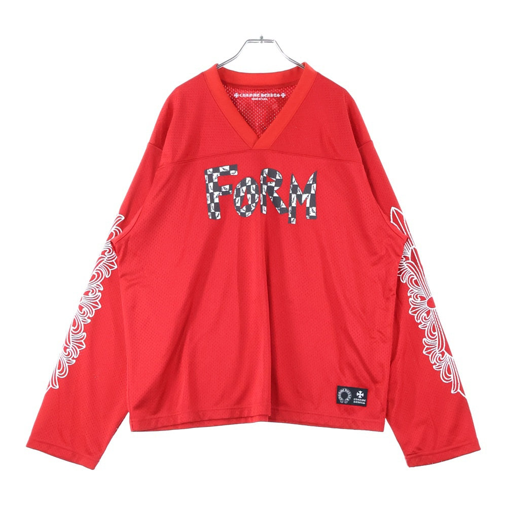 CHROME HEARTS(クロムハーツ) ×MATTY BOY PPO FORM TEAM MESH WARM UP JERSEY TEE マッティボーイ メッシュプリントジャージー長袖Tシャツ カットソー レッド