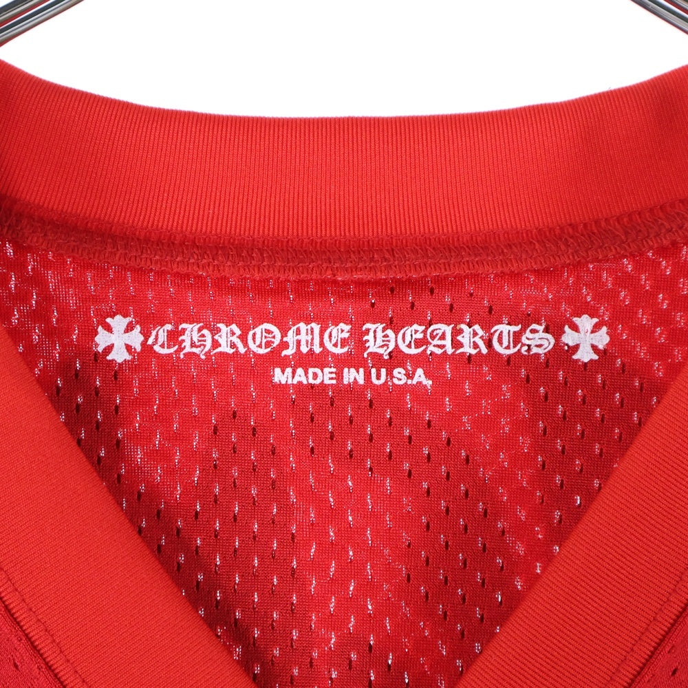 CHROME HEARTS(クロムハーツ) ×MATTY BOY PPO FORM TEAM MESH WARM UP JERSEY TEE マッティボーイ メッシュプリントジャージー長袖Tシャツ カットソー レッド