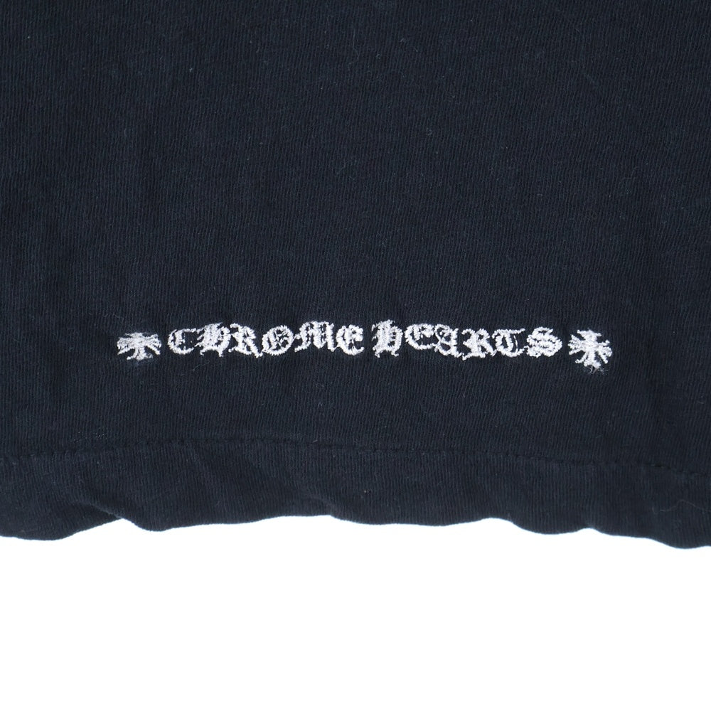 CHROME HEARTS(クロムハーツ) Y NOT ヴァインダガー刺繍 クルーネック 長袖Tシャツ カットソー ブラック
