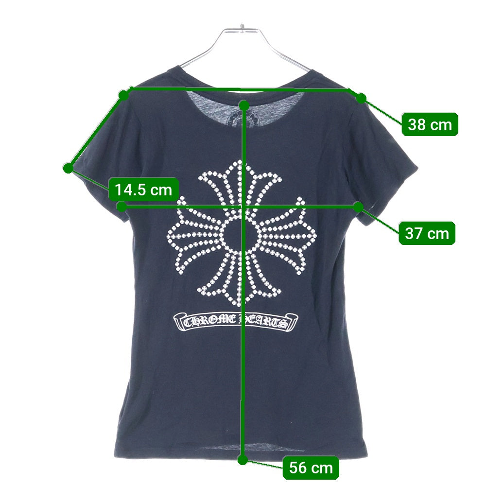 CHROME HEARTS(クロムハーツ) CHプラス プリント クルーネック 半袖Tシャツ ブラック レディース