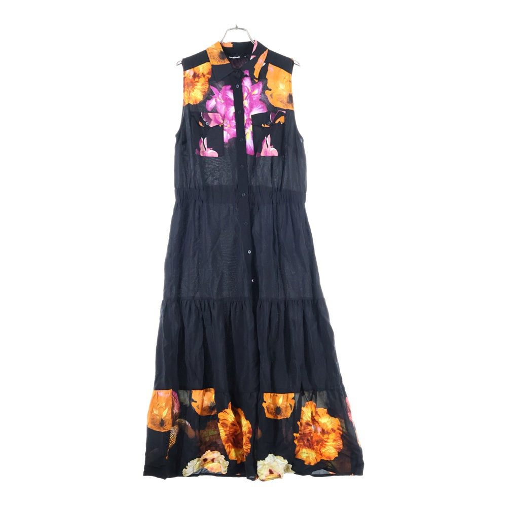 Desigual(デシグアル) 花柄 ロングシャツワンピース レディース ブラック 23SWVW77