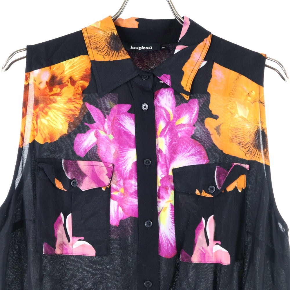 Desigual(デシグアル) 花柄 ロングシャツワンピース レディース ブラック 23SWVW77