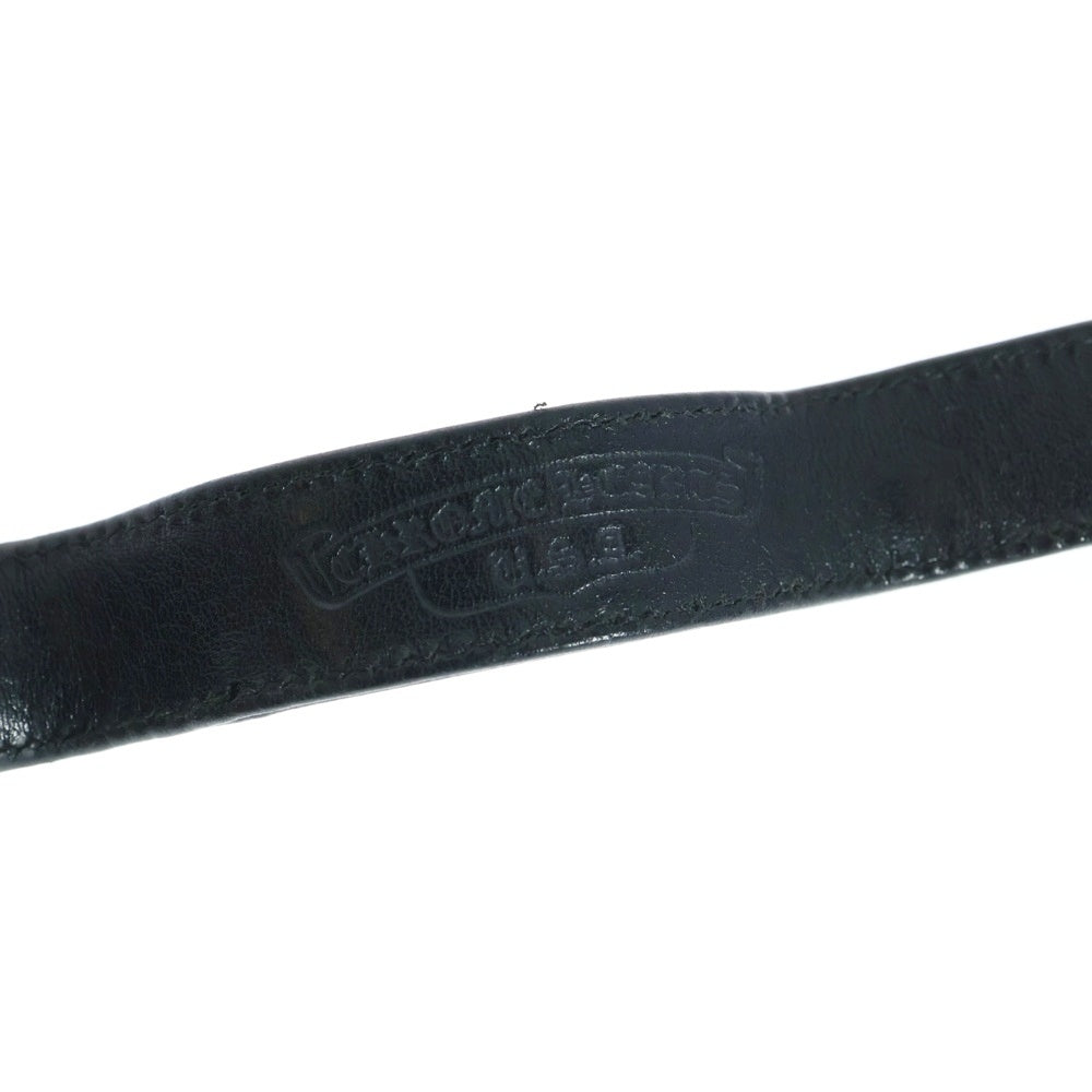 CHROME HEARTS(クロムハーツ) 3BTN 2SNP スターボール 3ボタン2スナップ レザーブレスレット ブラック/シルバー