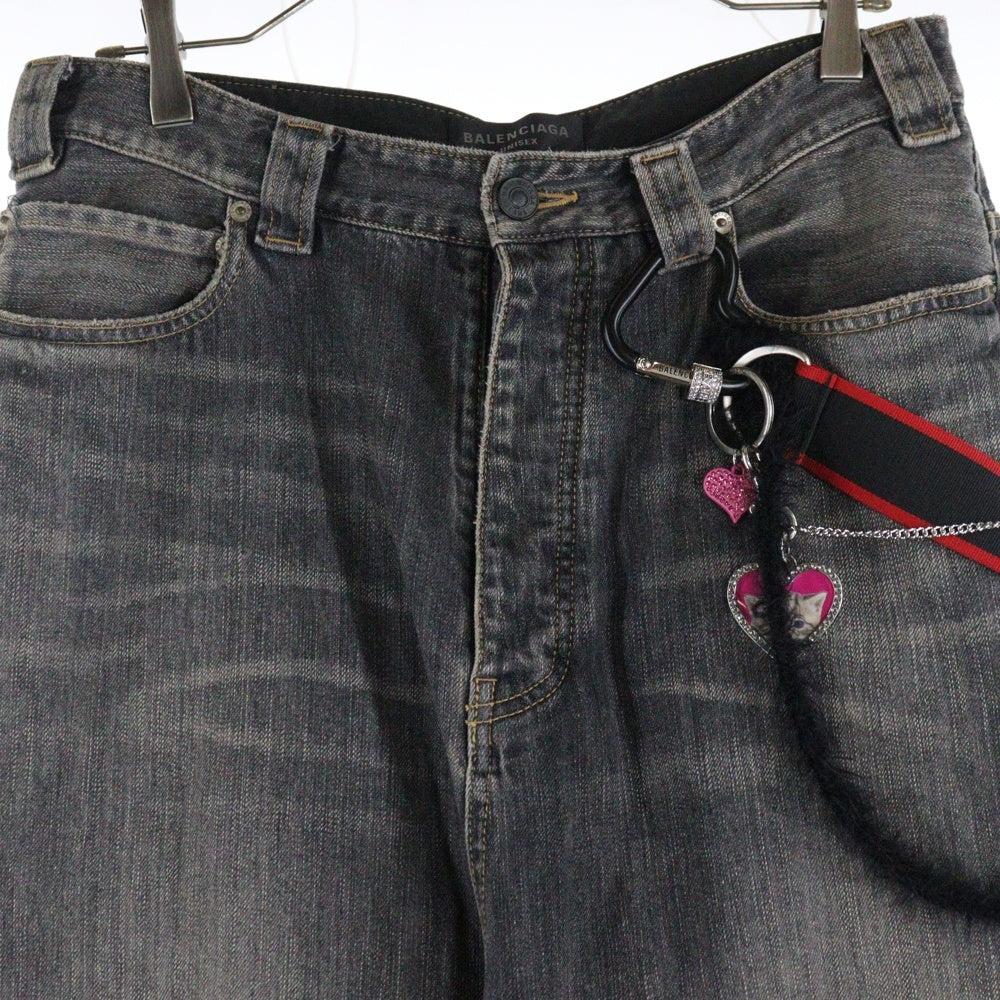 BALENCIAGA(バレンシアガ) 25SS チャームバギーデニムパンツ ブラック 831693 TSW67