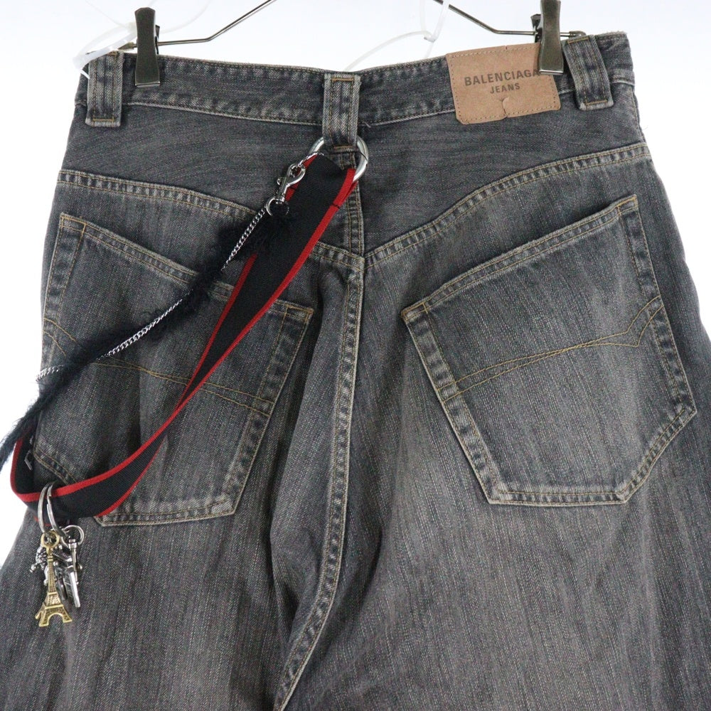 BALENCIAGA(バレンシアガ) 25SS チャームバギーデニムパンツ ブラック 831693 TSW67