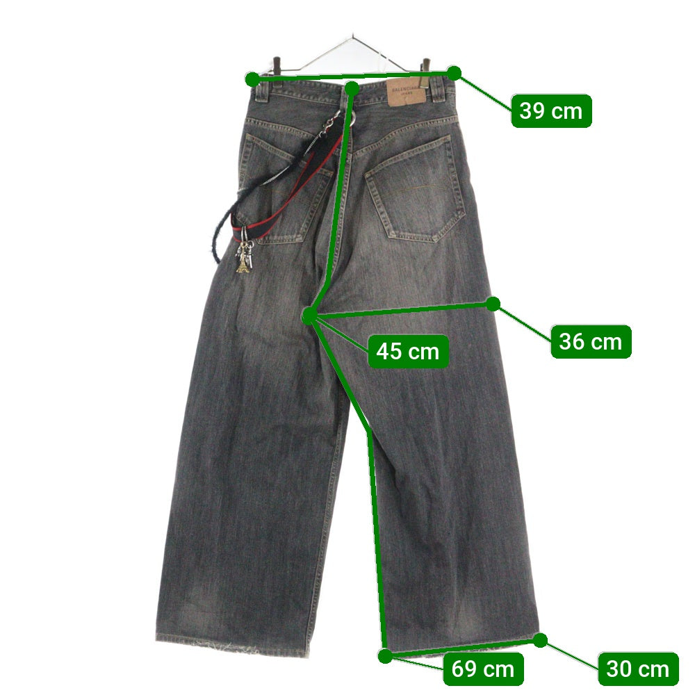 BALENCIAGA(バレンシアガ) 25SS チャームバギーデニムパンツ ブラック 831693 TSW67