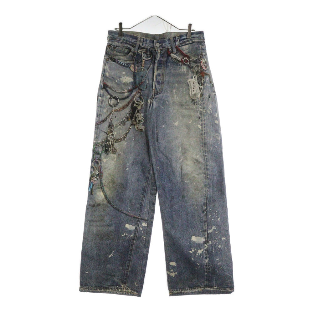 Acne Studios(アクネ ストゥディオズ) トロンプルイユ チェーングラフィック ボタンフライ バギー デニムパンツ インディゴ FN-MN-TROU001020