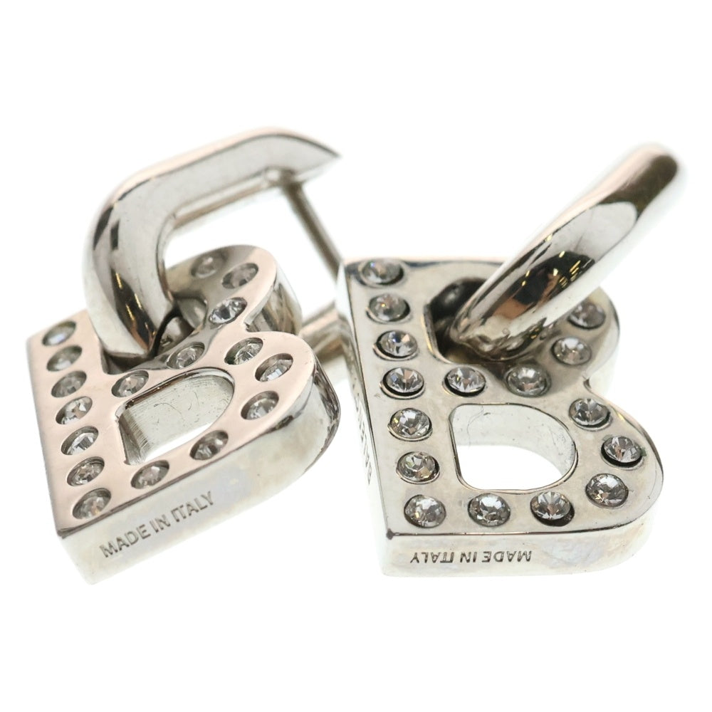 BALENCIAGA(バレンシアガ) B CHAIN Bロゴ ラインストーン ピアス シルバー 599233
