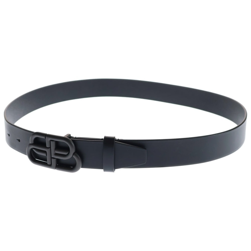 BALENCIAGA(バレンシアガ) BBロゴバックル レザー ベルト ブラック 570370