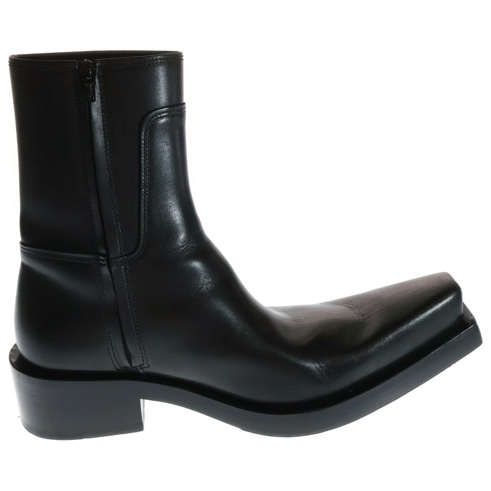 BALENCIAGA(バレンシアガ) SANTIAGO BOOTIE 745530 サイドジップ レザーブーツ ブラック