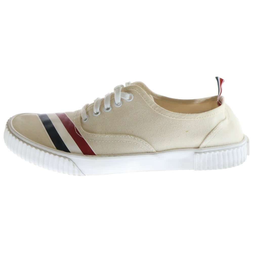 THOM BROWNE(トムブラウン) ヘリテージトレイナー キャンバスローカットスニーカー ベージュ