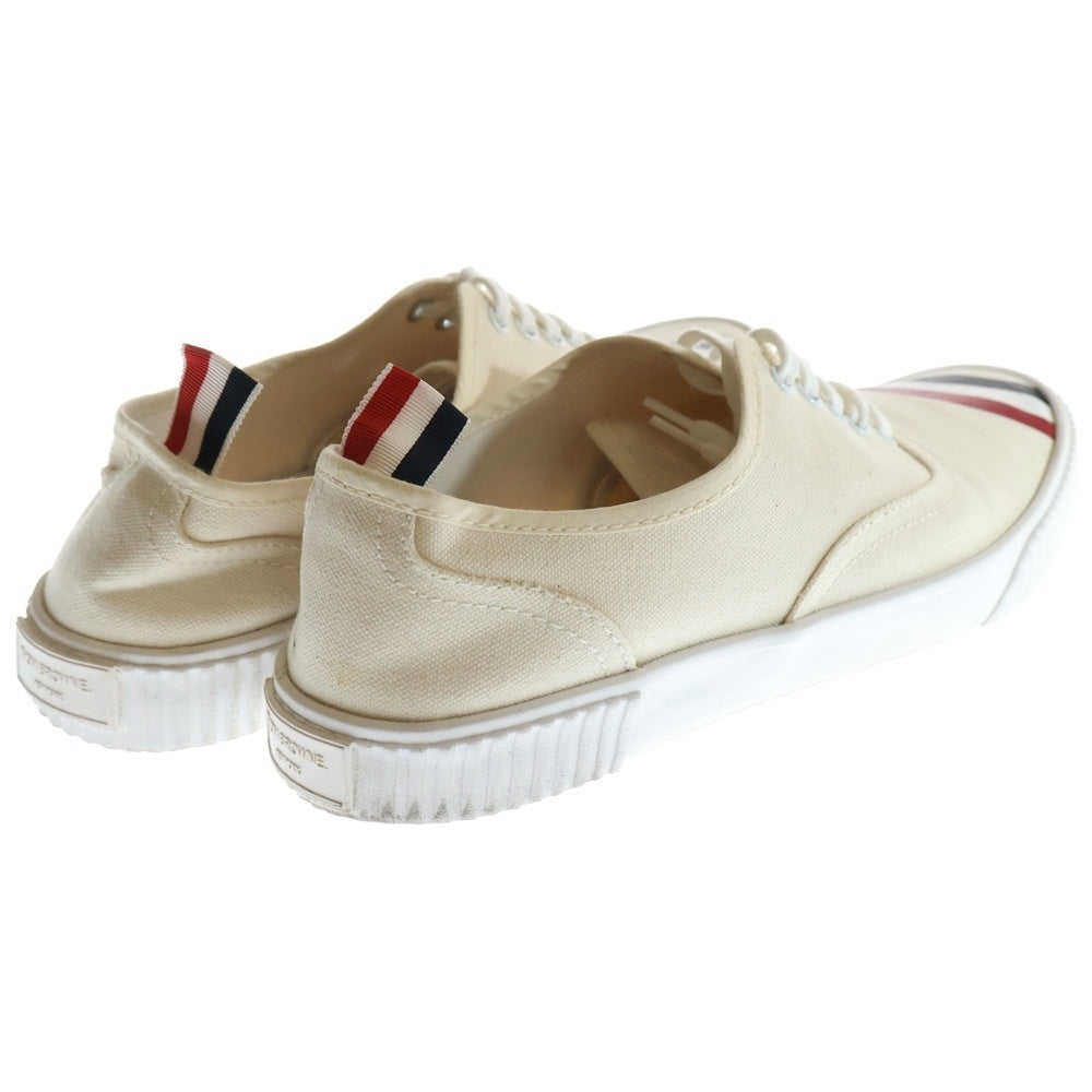 THOM BROWNE(トムブラウン) ヘリテージトレイナー キャンバスローカットスニーカー ベージュ