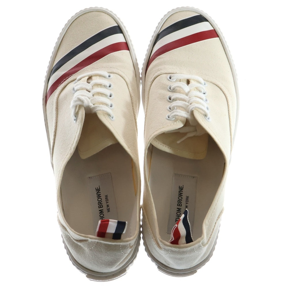 THOM BROWNE(トムブラウン) ヘリテージトレイナー キャンバスローカットスニーカー ベージュ