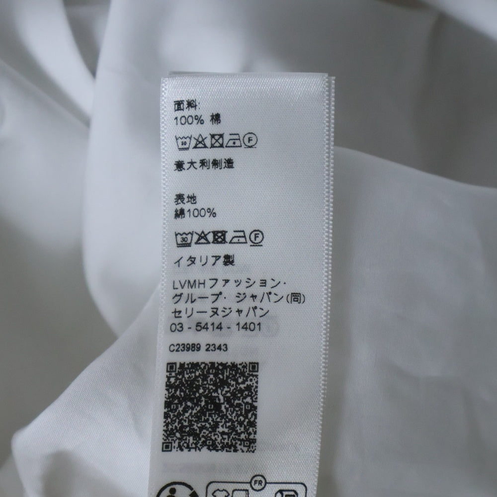 CELINE(セリーヌ) トリオンフ刺繍 インバーテッドカラールーズ長袖シャツ 2C58B091F.01BC ホワイト