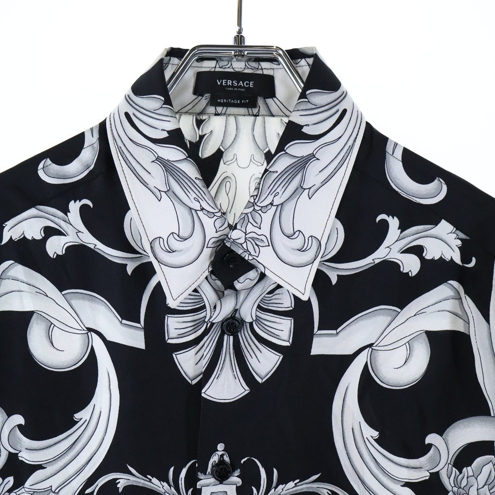 GIANNI VERSACE(ジャンニ ヴェルサーチ) Silver Baroque Silk Shirt 1003927 1A04155 総柄シルク半袖シャツ マルチ