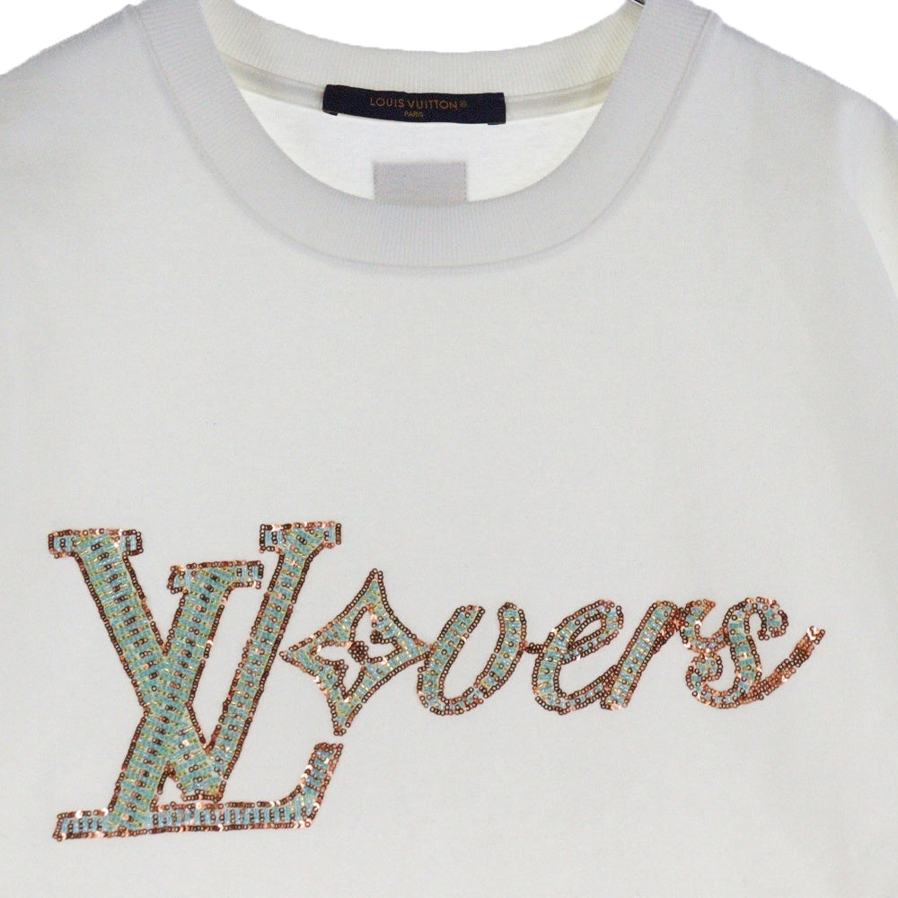 LOUIS VUITTON(ルイヴィトン) 24AW LV Lovers ビジューロゴ装飾 半袖Tシャツ RM242MM NPL HRY29W ホワイト