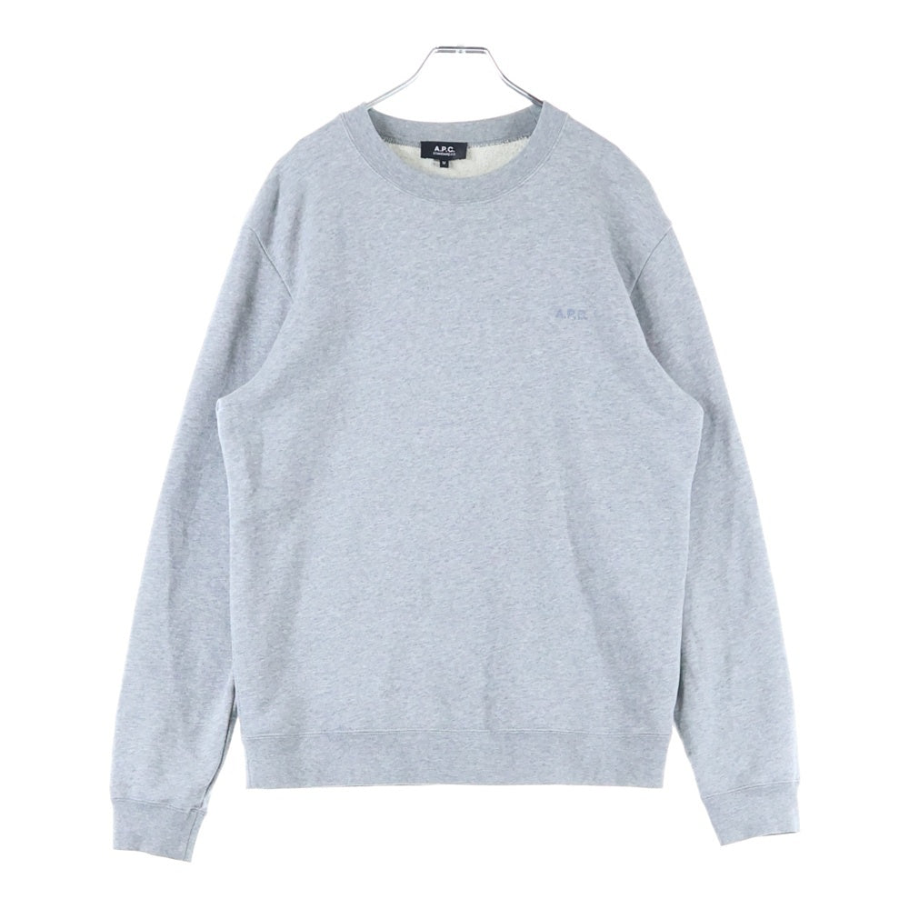 A.P.C(アーペーセー) SWEAT STANDARD M27919 ロゴ刺しゅう クルーネックスウェットシャツ グレー