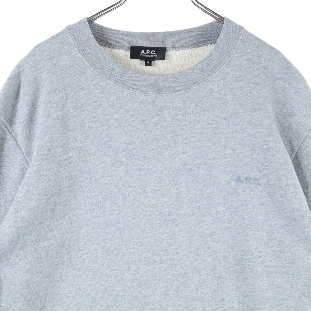A.P.C(アーペーセー) SWEAT STANDARD M27919 ロゴ刺しゅう クルーネックスウェットシャツ グレー