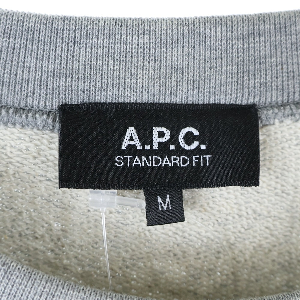 A.P.C(アーペーセー) SWEAT STANDARD M27919 ロゴ刺しゅう クルーネックスウェットシャツ グレー