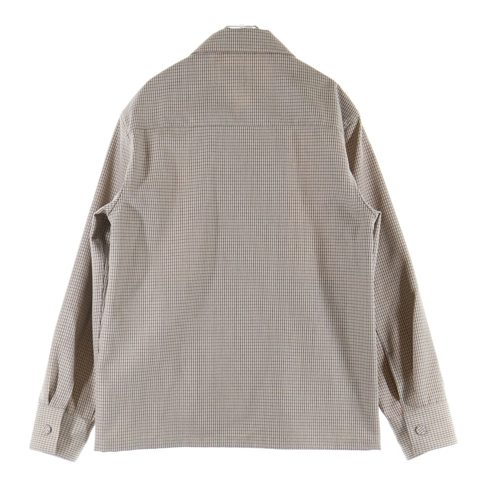 JIL SANDER(ジルサンダー) 24AW Virgin Wool Shirt J22DL0256 J40177 ジップアップ チェック柄 ジャケット べージュ