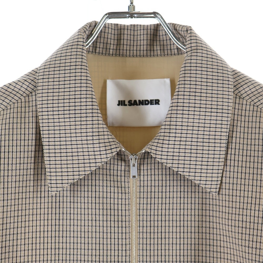JIL SANDER(ジルサンダー) 24AW Virgin Wool Shirt J22DL0256 J40177 ジップアップ チェック柄 ジャケット べージュ
