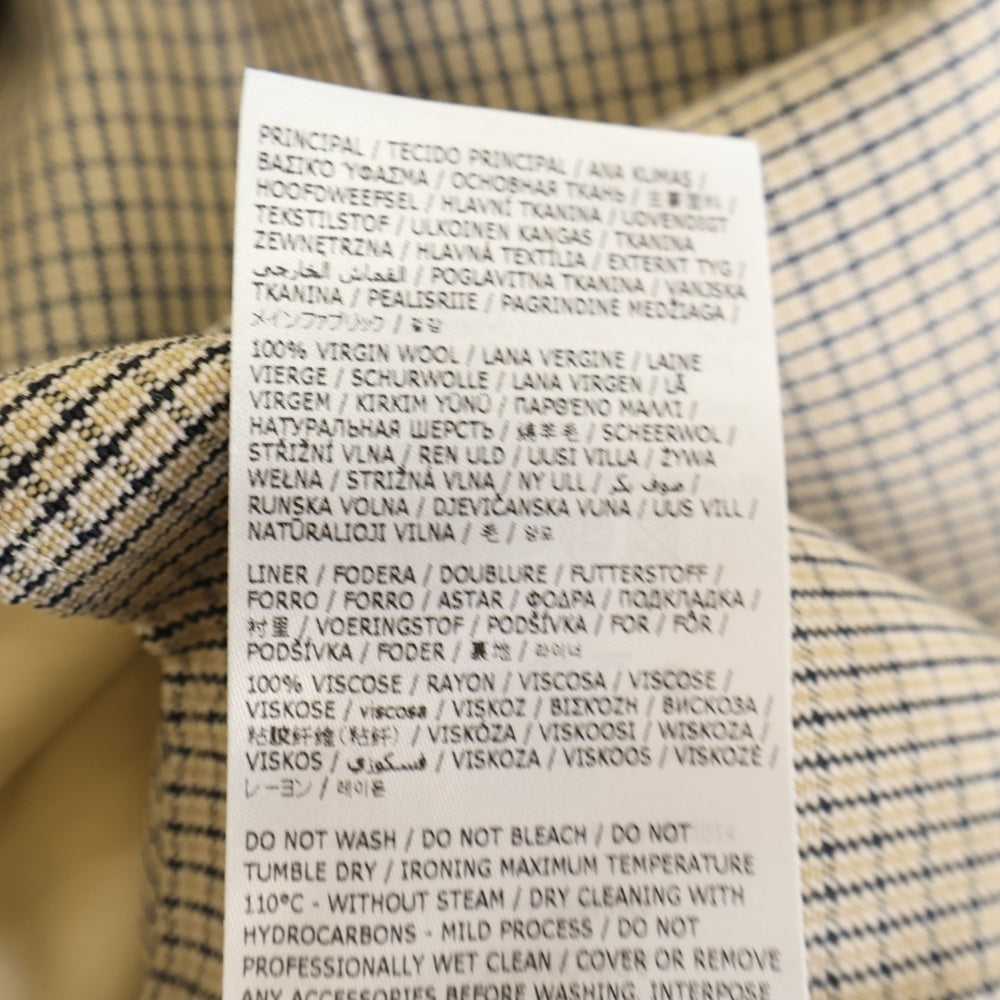 JIL SANDER(ジルサンダー) 24AW Virgin Wool Shirt J22DL0256 J40177 ジップアップ チェック柄 ジャケット べージュ