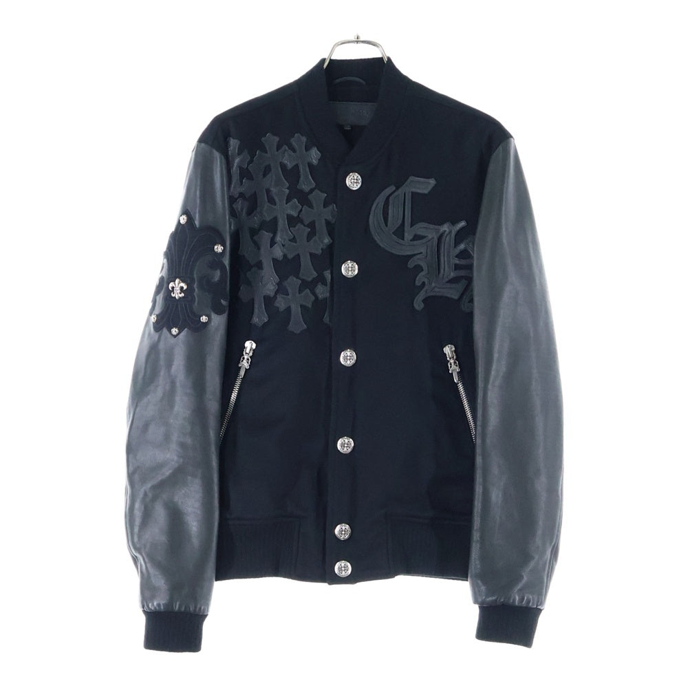 CHROME HEARTS(クロムハーツ) LETTERMAN JACKET クロスパッチ レターマン ジャケット スタジャン ブラック