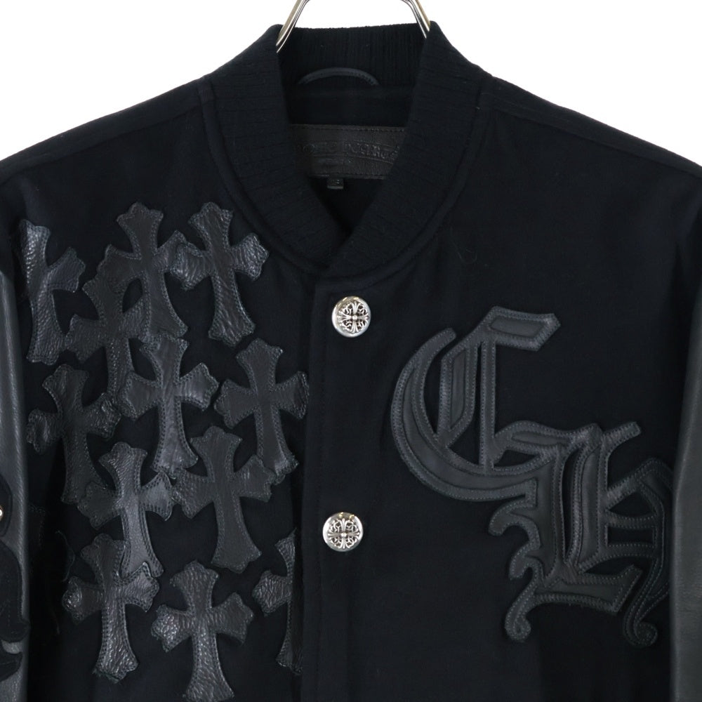 CHROME HEARTS(クロムハーツ) LETTERMAN JACKET クロスパッチ レターマン ジャケット スタジャン ブラック