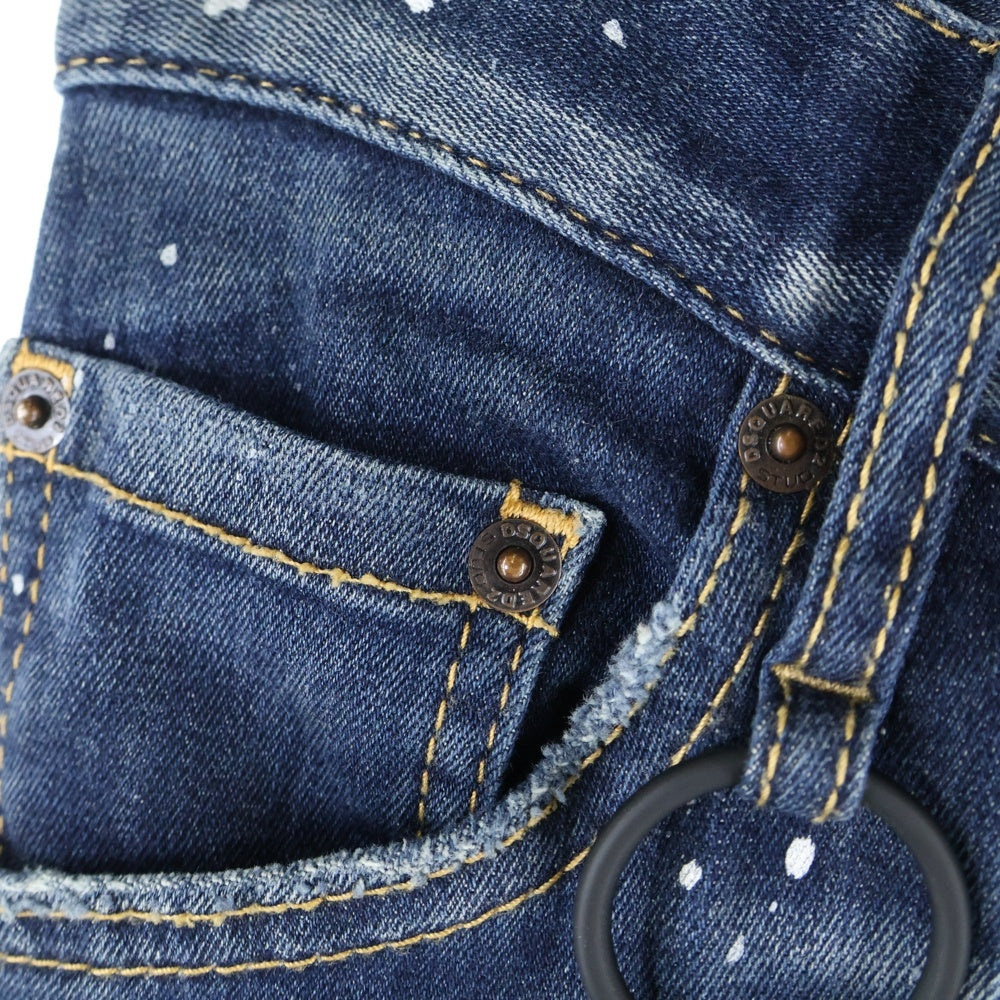 DSQUARED2(ディースクエアード) SUPER TWINKY JEAN スーパートゥインキージーンズ ダメージ加工 インディゴ S74LB0923S30708