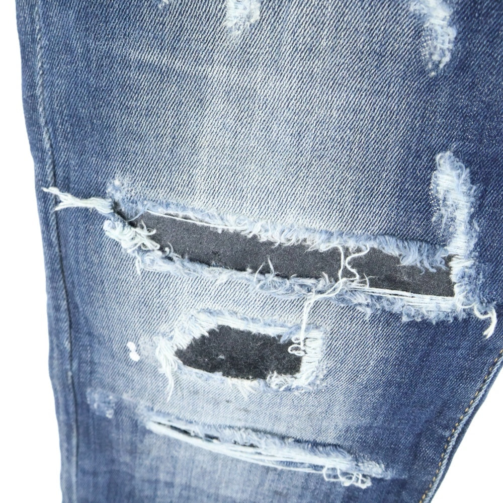 DSQUARED2(ディースクエアード) SUPER TWINKY JEAN スーパートゥインキージーンズ ダメージ加工 インディゴ S74LB0923S30708