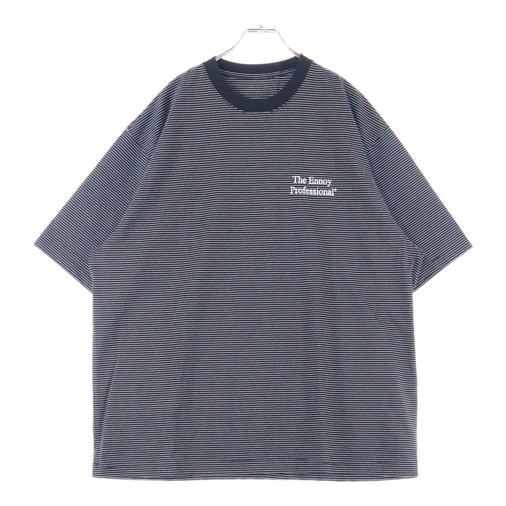 ENNOY(エンノイ) 23SS Border T-Shirt SS23BRENCT05AM ボーダー クルーネック 半袖Tシャツ カットソー ブラック/ホワイト