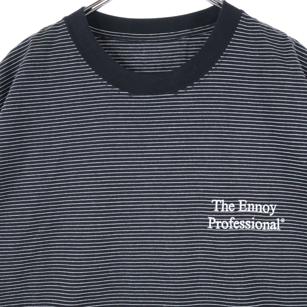 ENNOY(エンノイ) 23SS Border T-Shirt SS23BRENCT05AM ボーダー クルーネック 半袖Tシャツ カットソー ブラック/ホワイト