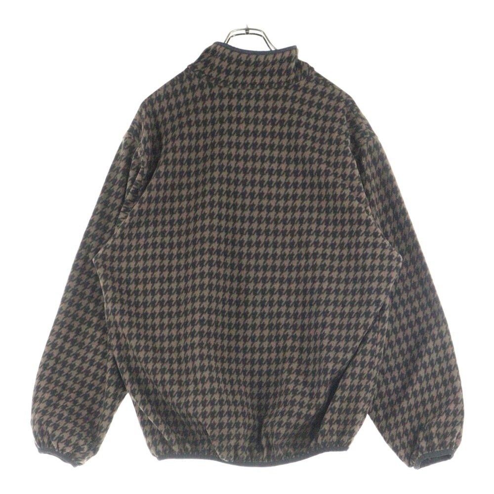 everyone(エブリワン) Houndstooth Snap Pullover Fleece EV23-CS11 ハウンドトゥース ハーフボタン フリースジャケット ブラウン