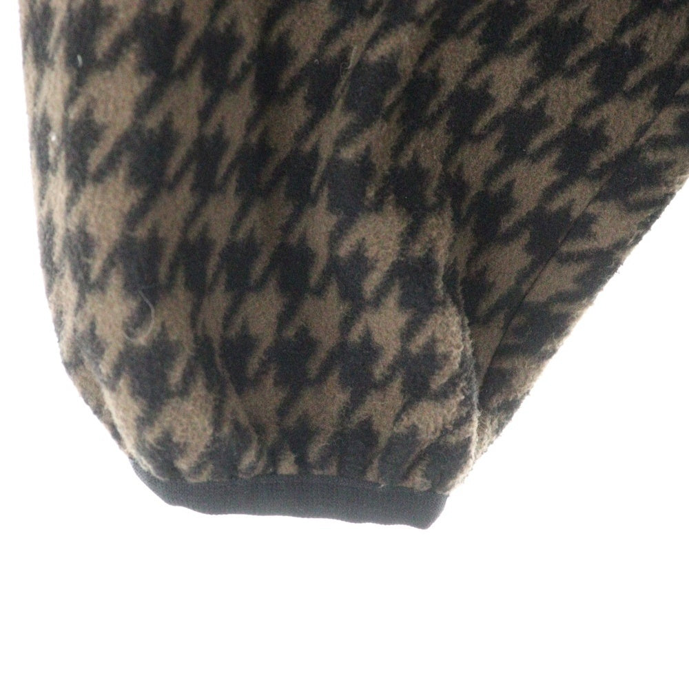everyone(エブリワン) Houndstooth Snap Pullover Fleece EV23-CS11 ハウンドトゥース ハーフボタン フリースジャケット ブラウン