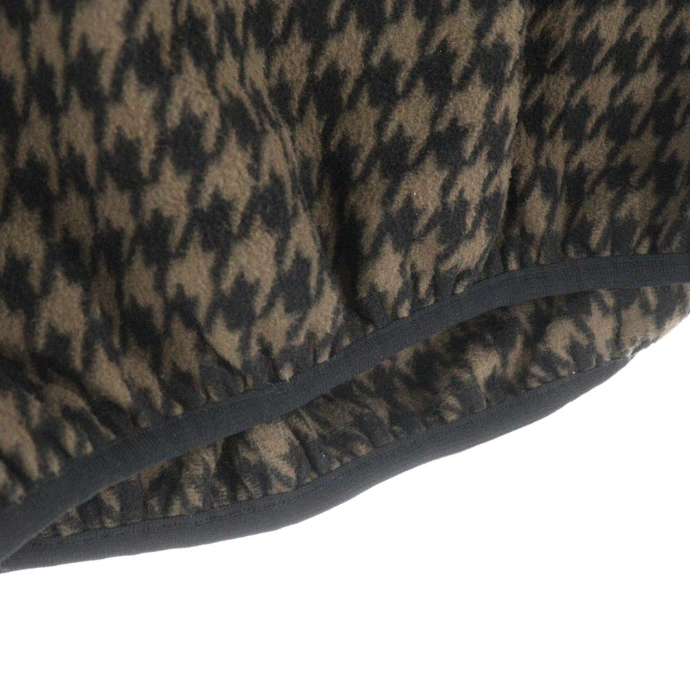 everyone(エブリワン) Houndstooth Snap Pullover Fleece EV23-CS11 ハウンドトゥース ハーフボタン フリースジャケット ブラウン