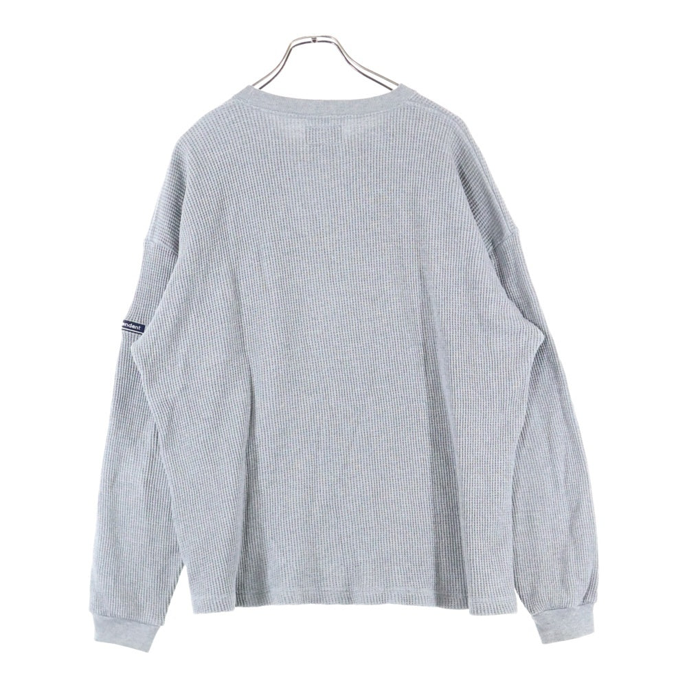 DESCENDANT(ディセンダント) 23SS GAUFRE WAFFLE LS 231ATDS-CSM07 ゴーフル ワッフル ロングスリーブ サーマル 長袖 Tシャツ グレー