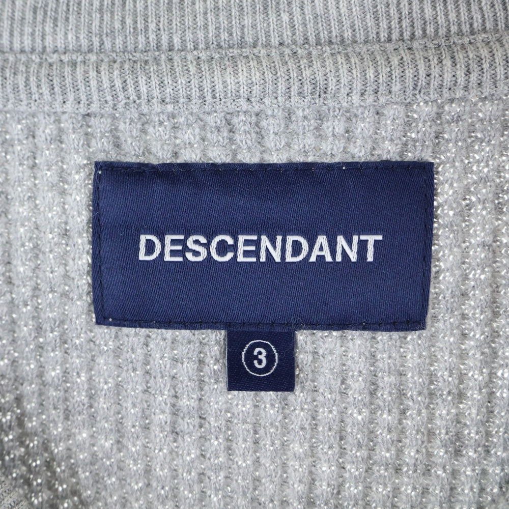DESCENDANT(ディセンダント) 23SS GAUFRE WAFFLE LS 231ATDS-CSM07 ゴーフル ワッフル ロングスリーブ サーマル 長袖 Tシャツ グレー