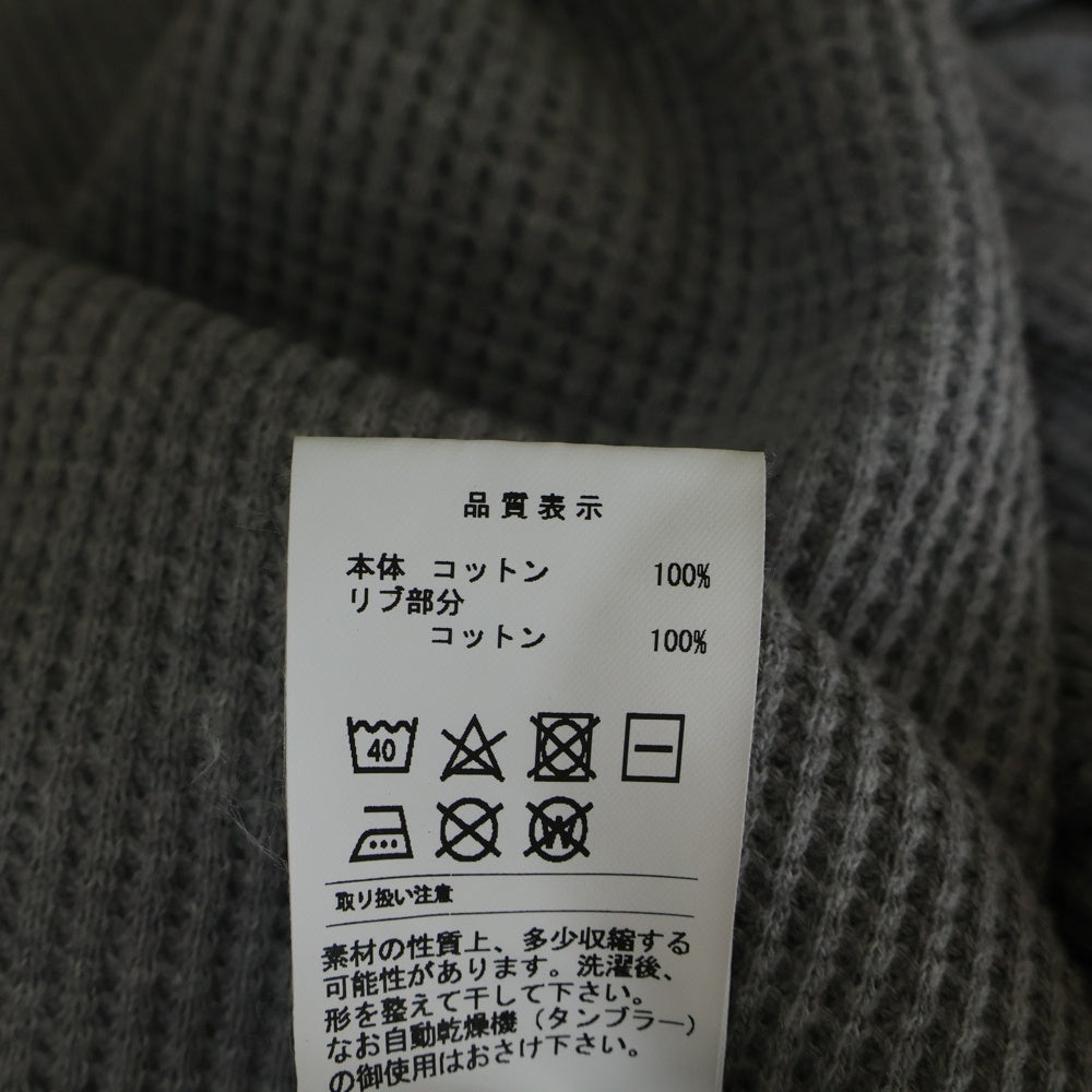 DESCENDANT(ディセンダント) 23SS GAUFRE WAFFLE LS 231ATDS-CSM07 ゴーフル ワッフル ロングスリーブ サーマル 長袖 Tシャツ グレー