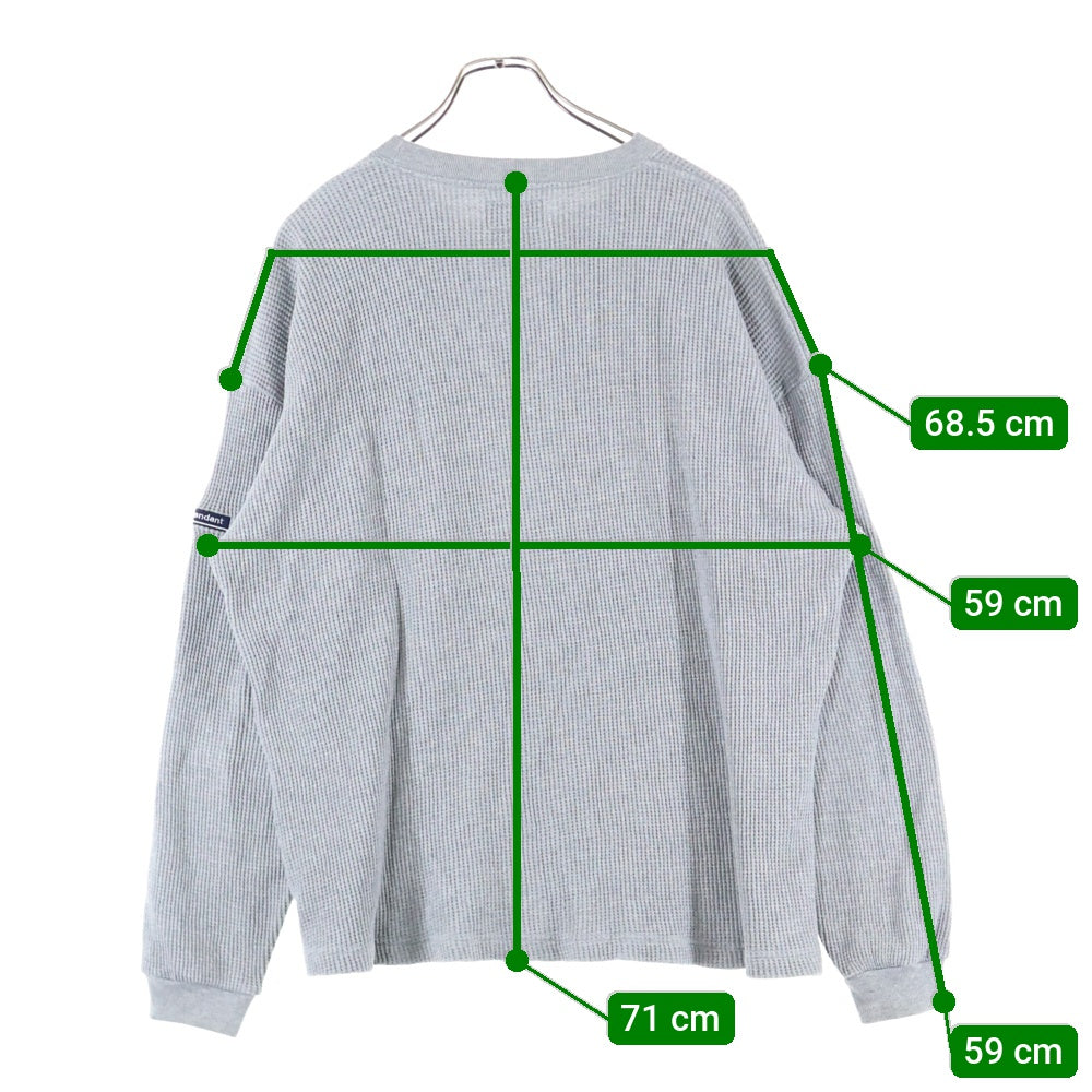 DESCENDANT(ディセンダント) 23SS GAUFRE WAFFLE LS 231ATDS-CSM07 ゴーフル ワッフル ロングスリーブ サーマル 長袖 Tシャツ グレー