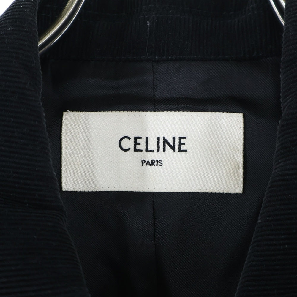 CELINE(セリーヌ) 19AW Teddy Jacket テディジャケット スタジャン サテン切替 ブラック 2V191824D