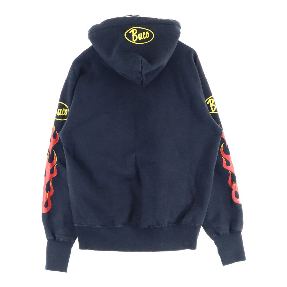 THE REAL McCOY'S(ザリアルマッコイ) BUCO P/O SWEATSHIRT / FLAME ファイヤーパターン パーカー ブラック BC20102