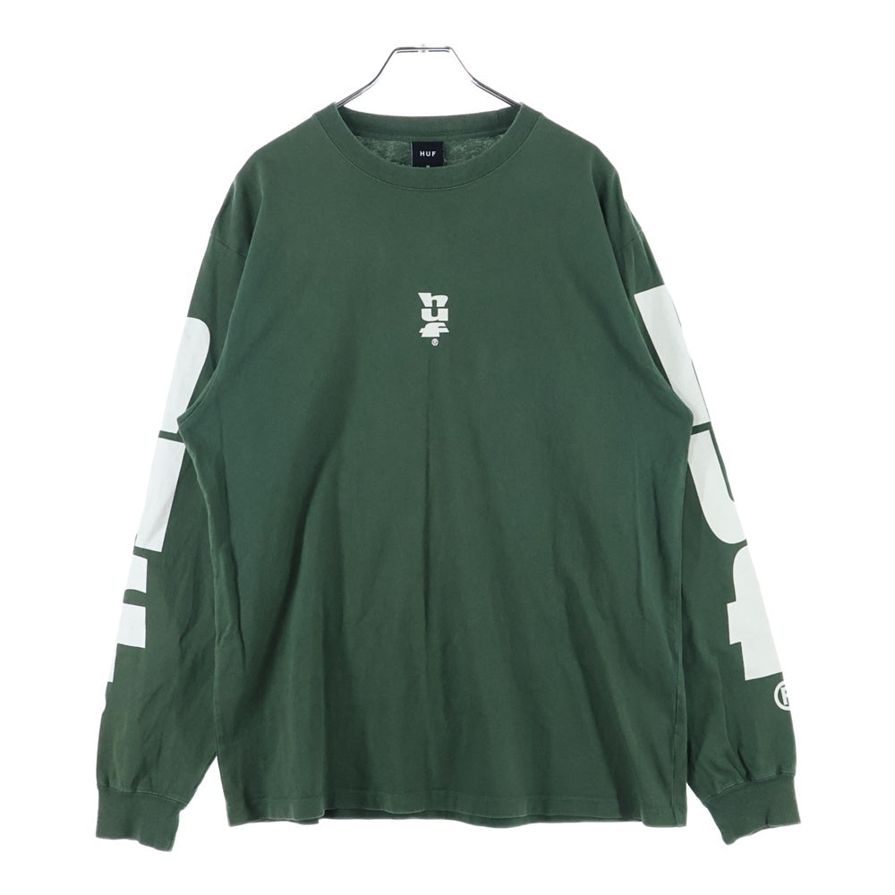 HUF(ハフ) ロゴ ロングスリーブカットソー プリント グリーン