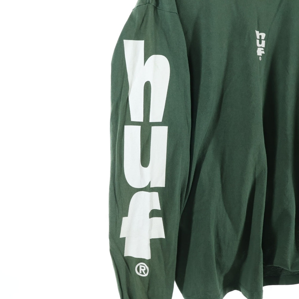 HUF(ハフ) ロゴ ロングスリーブカットソー プリント グリーン