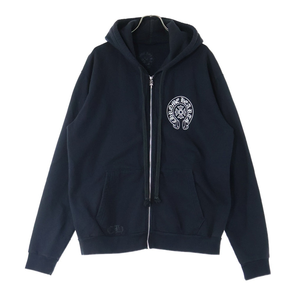 CHROME HEARTS(クロムハーツ) SWTSHRT HD ZIP 大阪限定 ホースシューバックプリント ジップアップスウェットパーカー ブラック