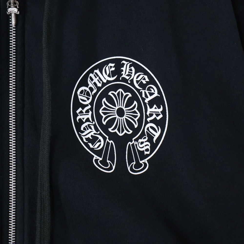 CHROME HEARTS(クロムハーツ) SWTSHRT HD ZIP 大阪限定 ホースシューバックプリント ジップアップスウェットパーカー ブラック