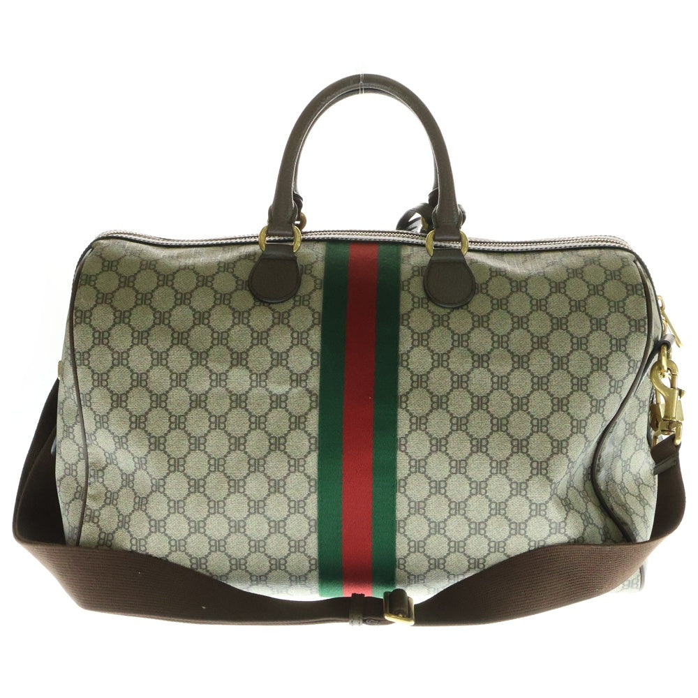 BALENCIAGA(バレンシアガ) ×GUCCI The Hacker Graffiti Medium Duffel Bag 680124 ×グッチ BB総柄グラフィティ2WAYボストンバッグ ベージュ